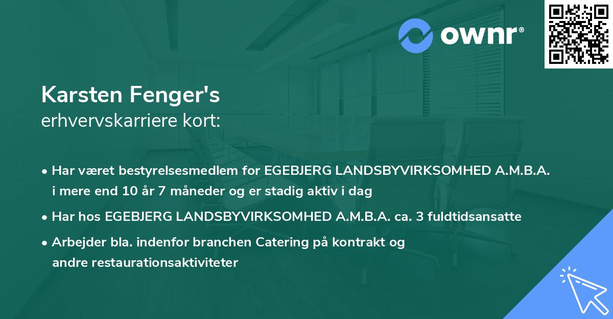 Karsten Fenger's erhvervskarriere kort