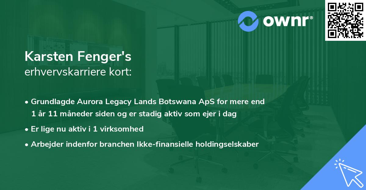 Karsten Fenger's erhvervskarriere kort