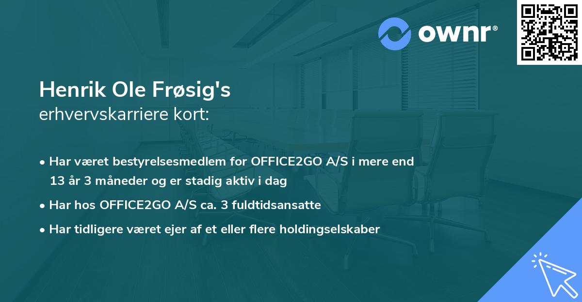 Henrik Ole Frøsig's erhvervskarriere kort