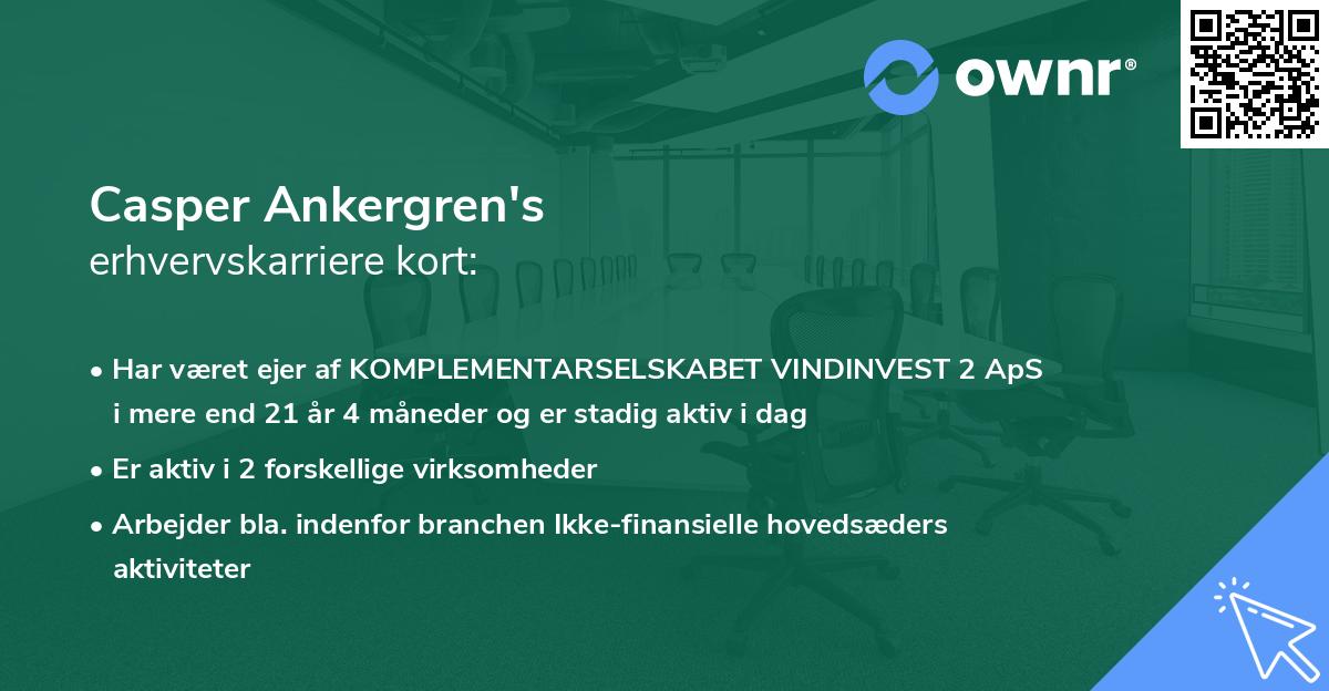 Casper Ankergren's erhvervskarriere kort