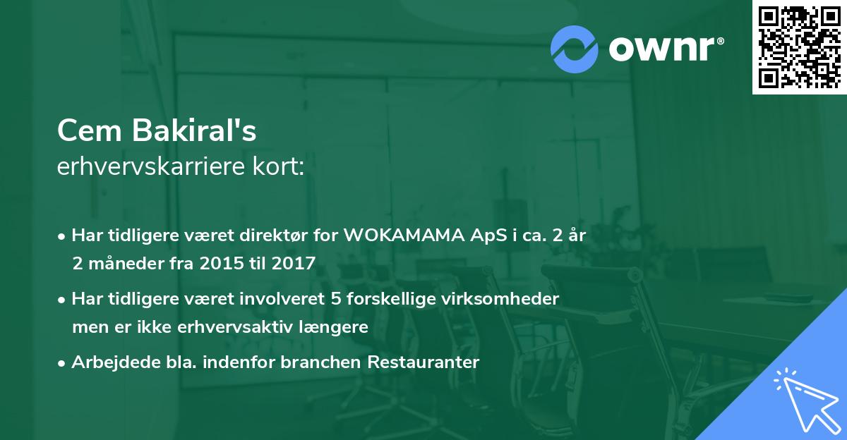 Cem Bakiral's erhvervskarriere kort