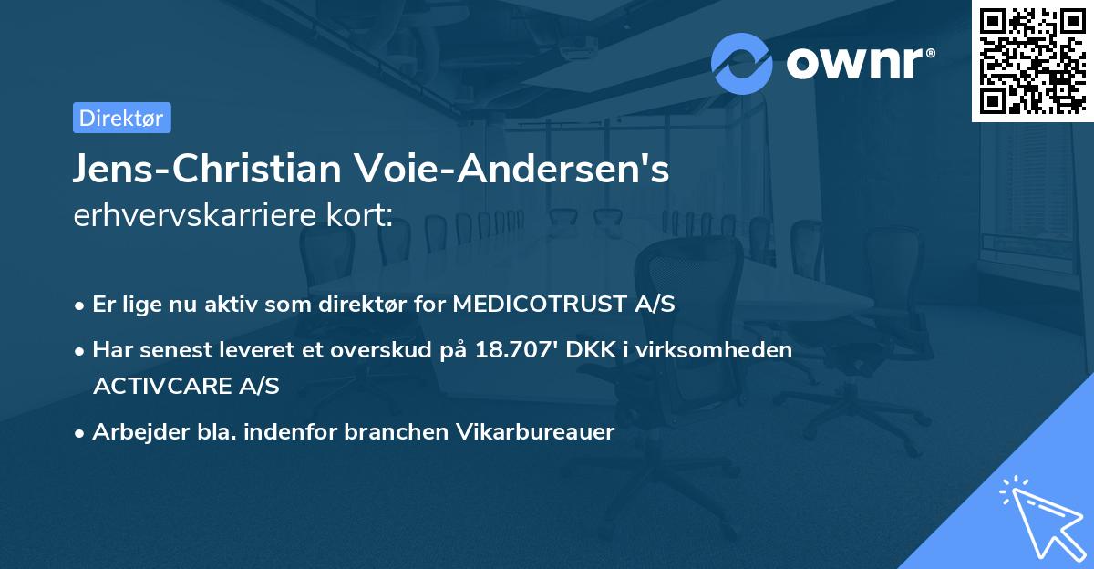 Jens-Christian Voie-Andersen's erhvervskarriere kort