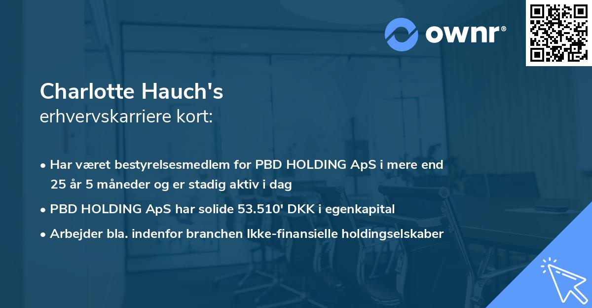 Charlotte Hauch's erhvervskarriere kort