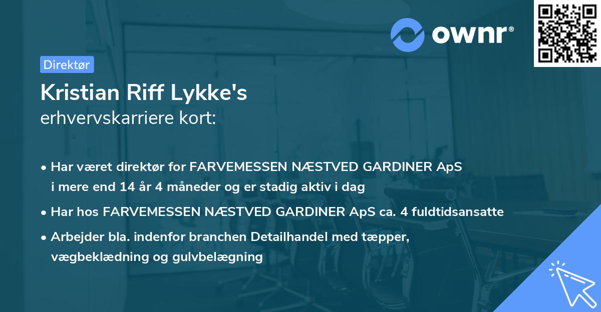Kristian Riff Lykke's erhvervskarriere kort