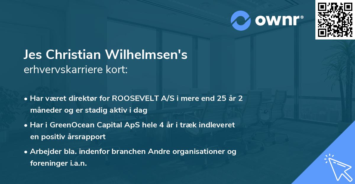 Jes Christian Wilhelmsen's erhvervskarriere kort