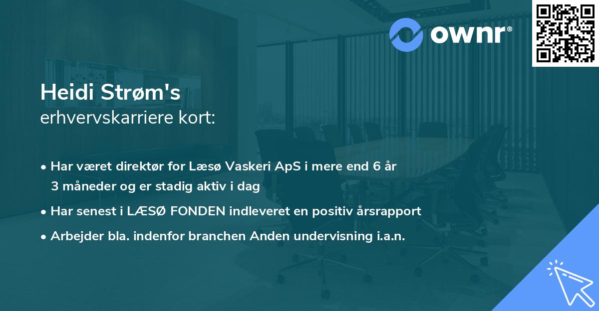 Heidi Strøm's erhvervskarriere kort