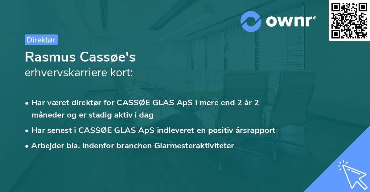 Rasmus Cassøe's erhvervskarriere kort