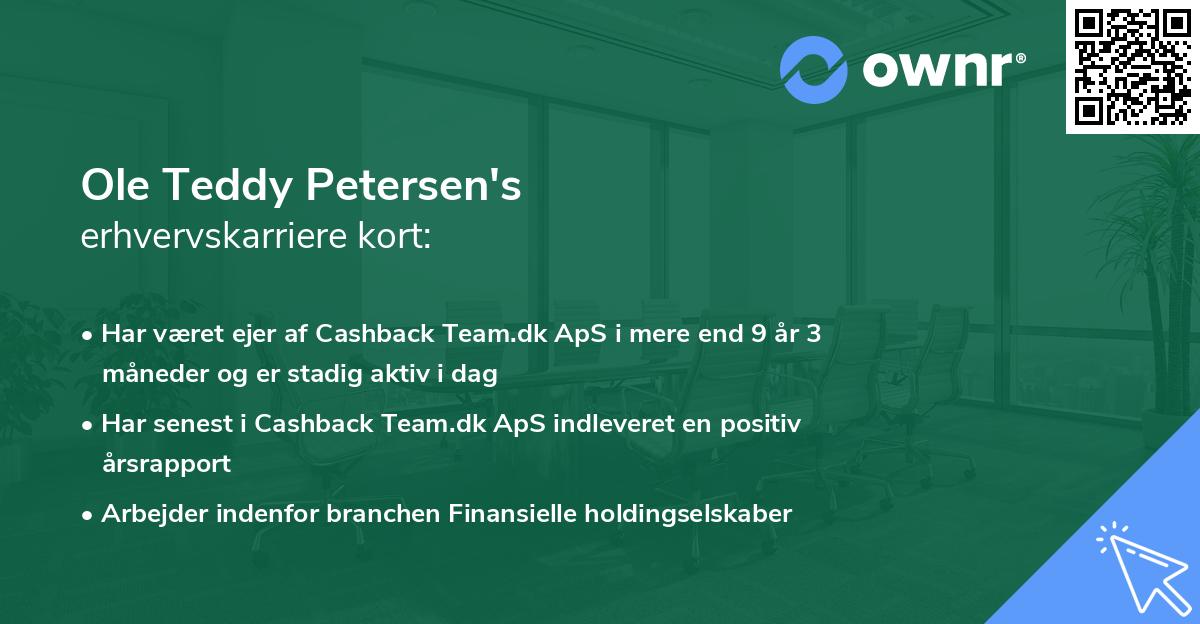 Ole Teddy Petersen's erhvervskarriere kort