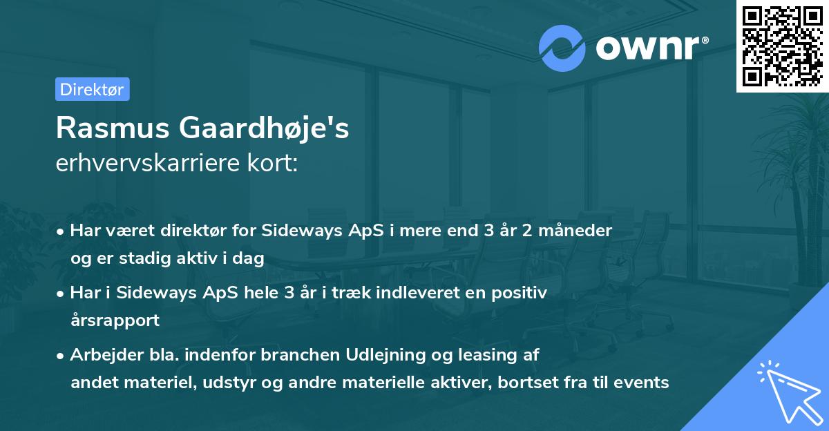 Rasmus Gaardhøje's erhvervskarriere kort