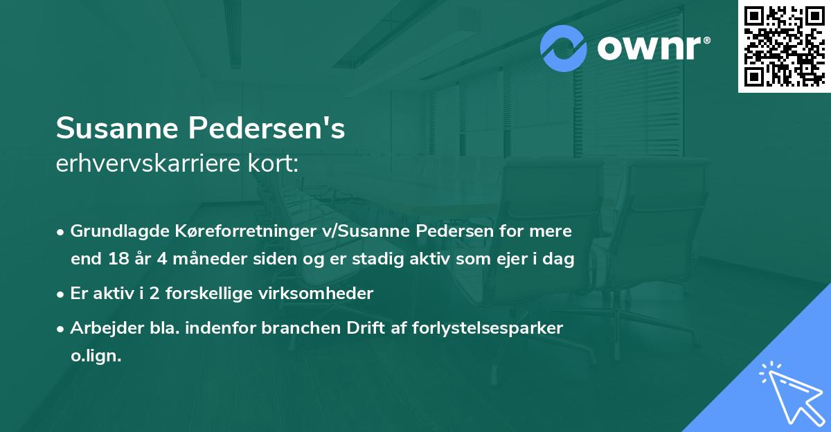 Susanne Pedersen's erhvervskarriere kort