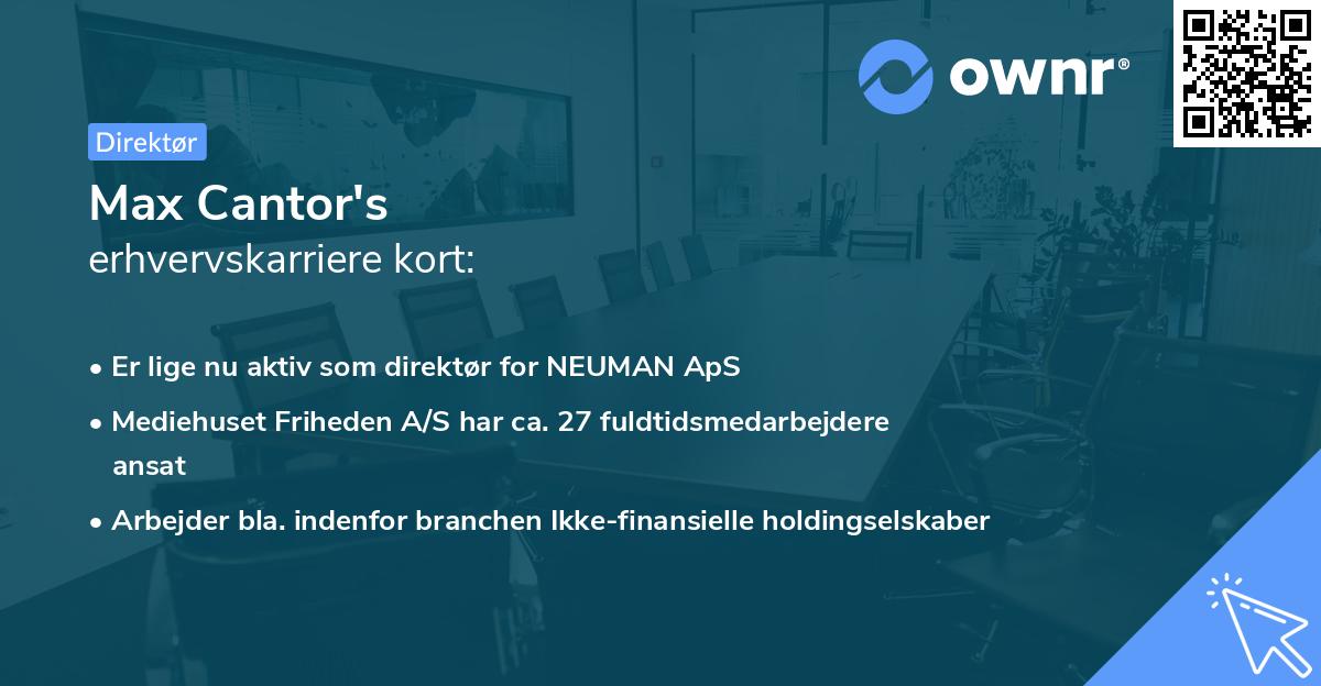 Max Cantor's erhvervskarriere kort
