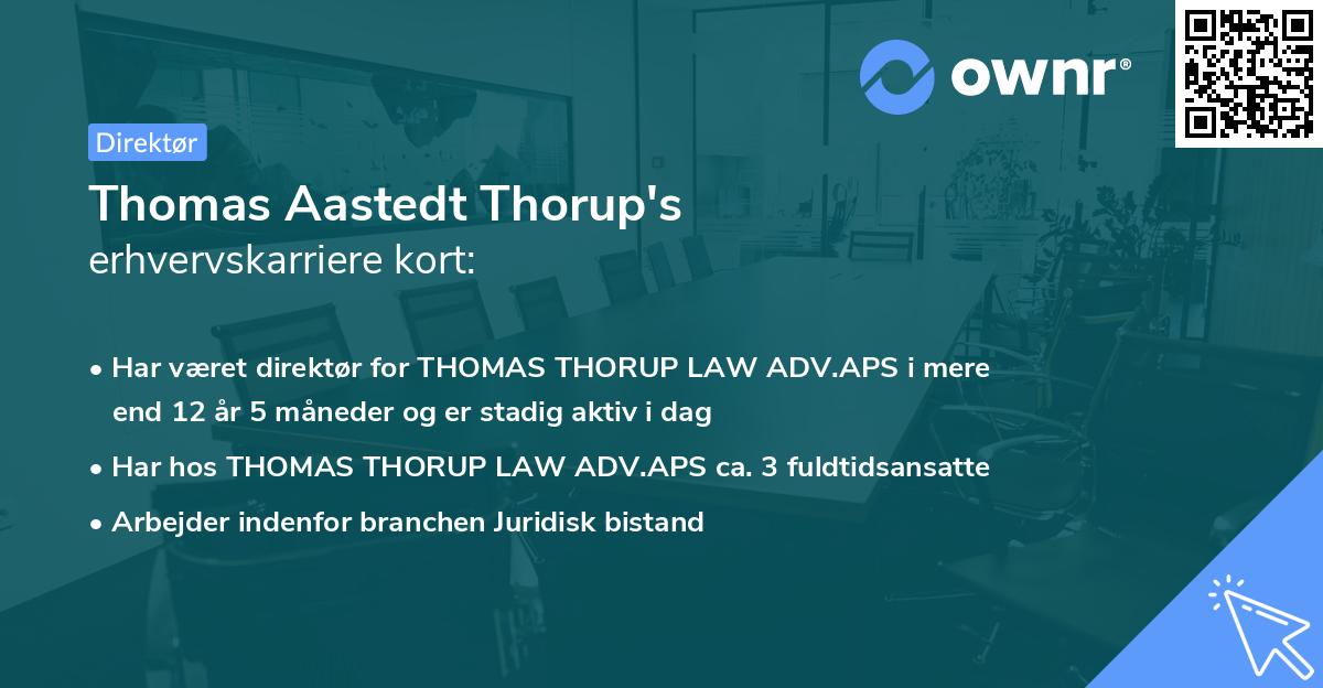 Thomas Aastedt Thorup's erhvervskarriere kort