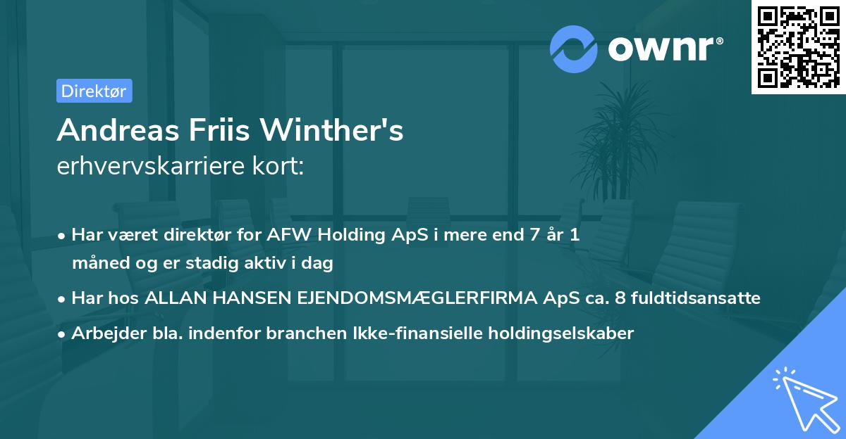 Andreas Friis Winther's erhvervskarriere kort