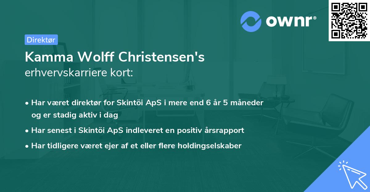 Kamma Wolff Christensen's erhvervskarriere kort