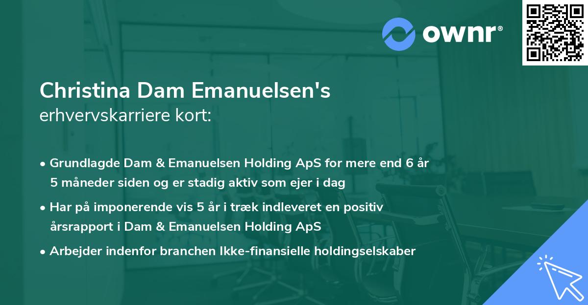 Christina Dam Emanuelsen's erhvervskarriere kort