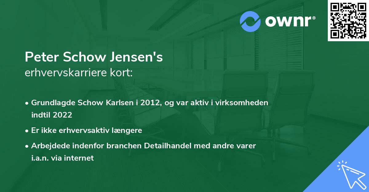 Peter Schow Jensen's erhvervskarriere kort