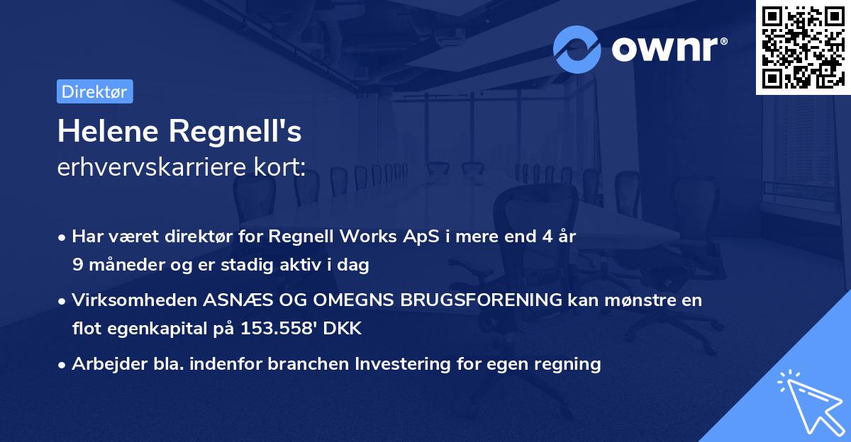Helene Regnell's erhvervskarriere kort