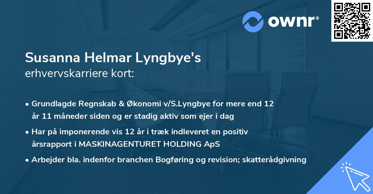 Susanna Helmar Lyngbye's erhvervskarriere kort