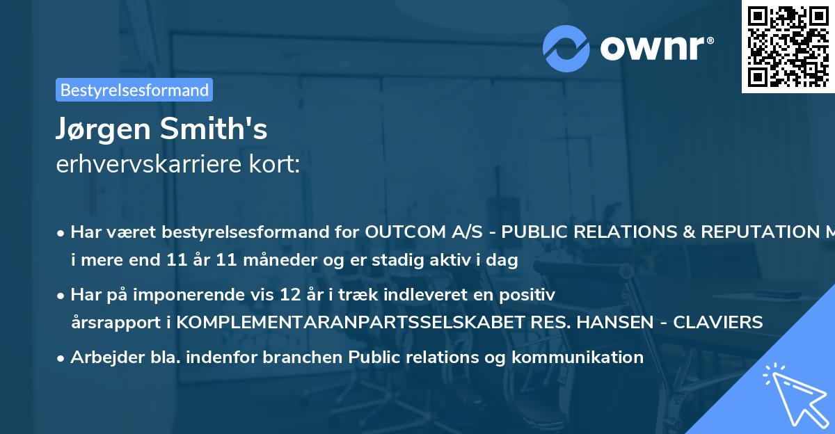 Jørgen Smith's erhvervskarriere kort