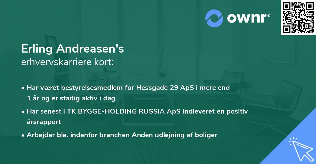 Erling Andreasen's erhvervskarriere kort