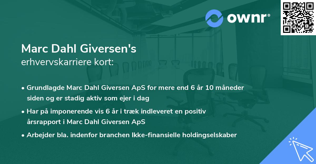 Marc Dahl Giversen's erhvervskarriere kort