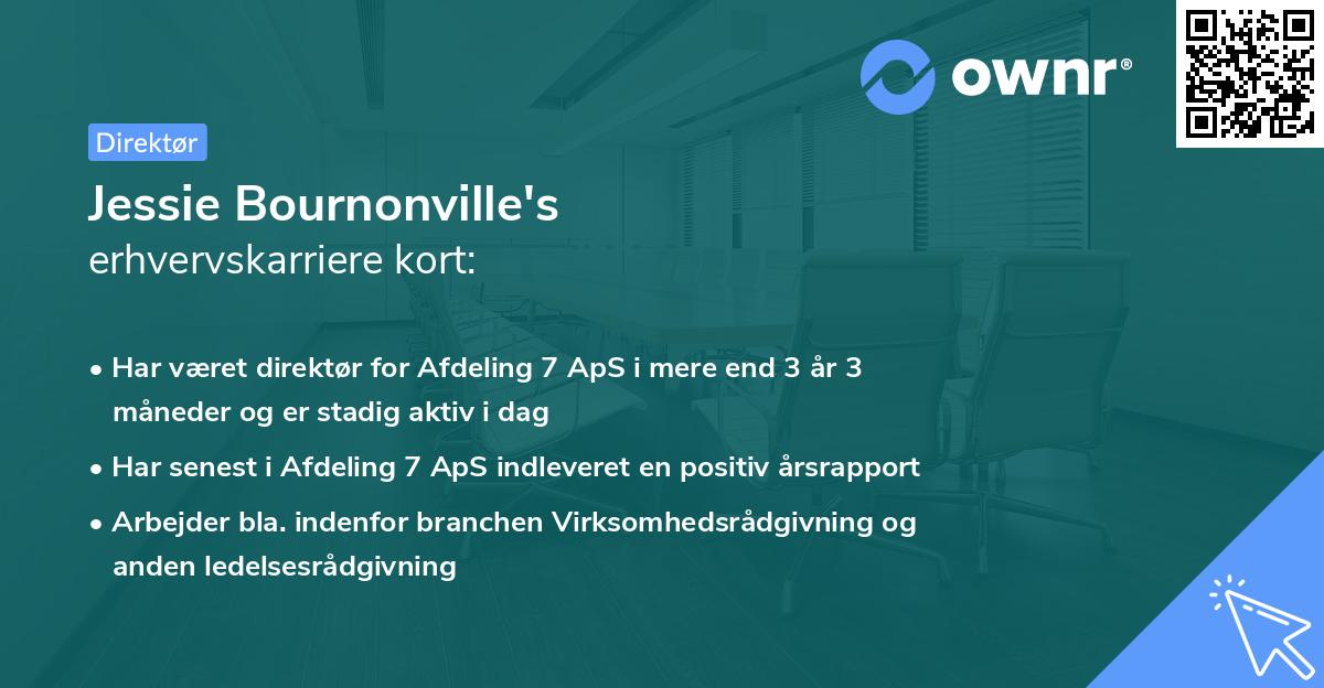 Jessie Bournonville's erhvervskarriere kort