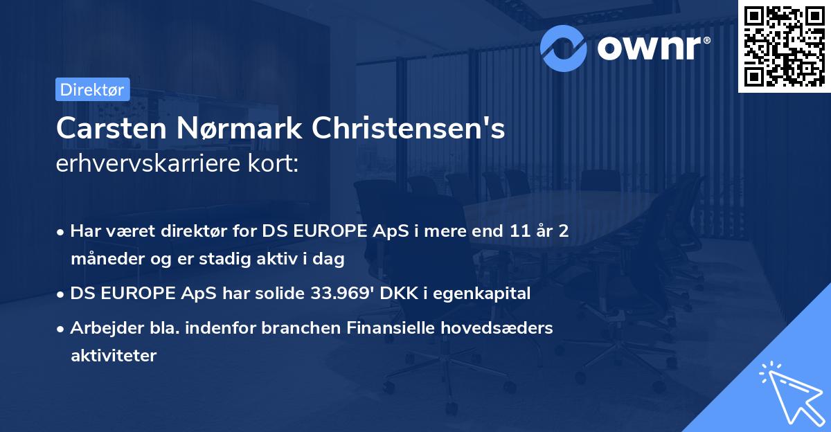 Carsten Nørmark Christensen's erhvervskarriere kort