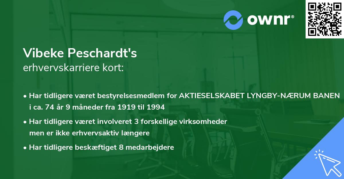 Vibeke Peschardt's erhvervskarriere kort