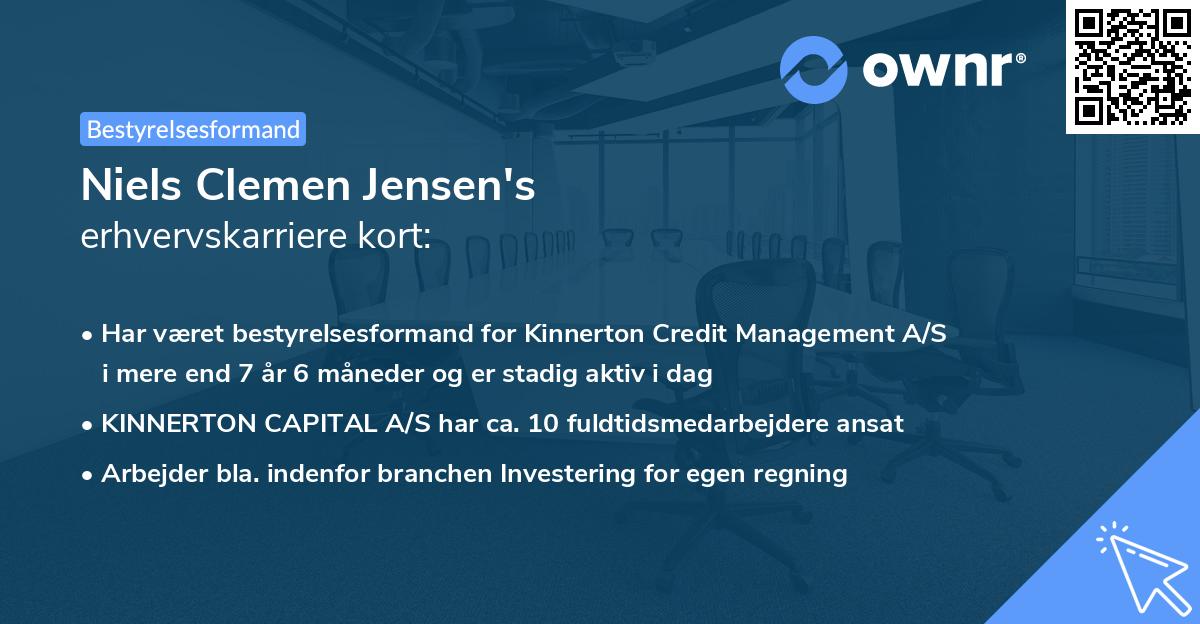 Niels Clemen Jensen's erhvervskarriere kort