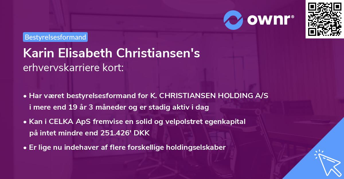 Karin Elisabeth Christiansen's erhvervskarriere kort