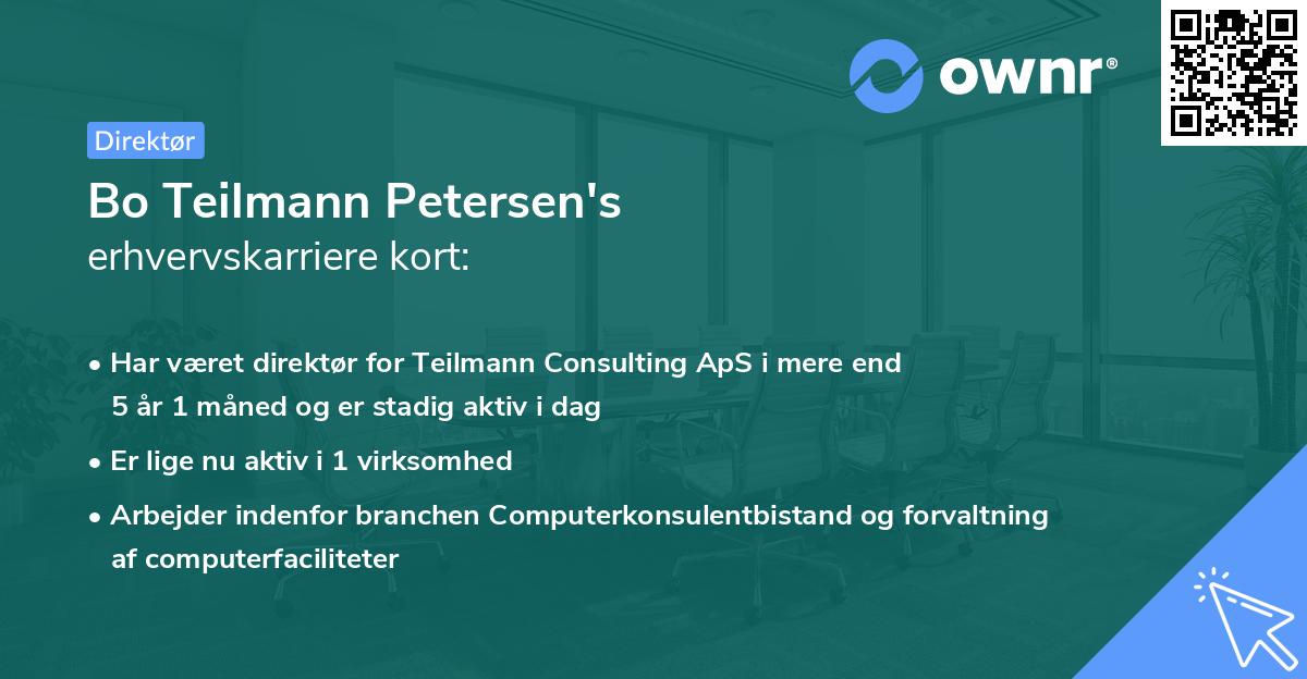 Bo Teilmann Petersen's erhvervskarriere kort