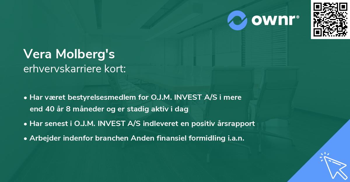 Vera Molberg's erhvervskarriere kort