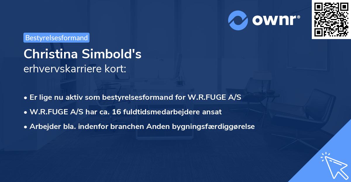 Christina Simbold's erhvervskarriere kort