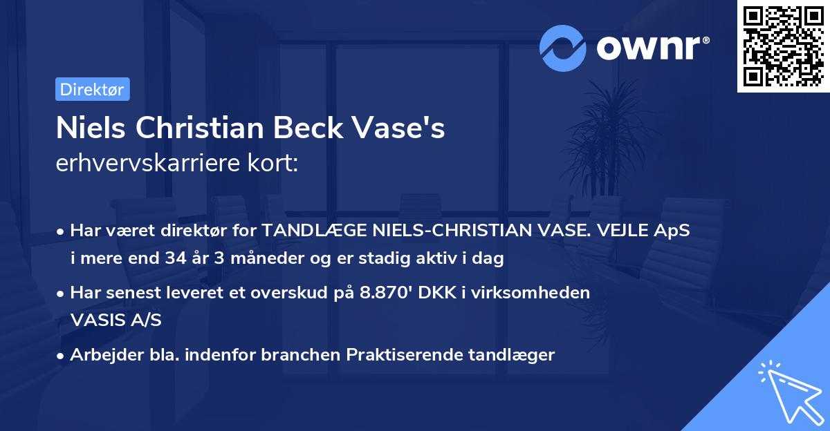 Niels Christian Beck Vase's erhvervskarriere kort