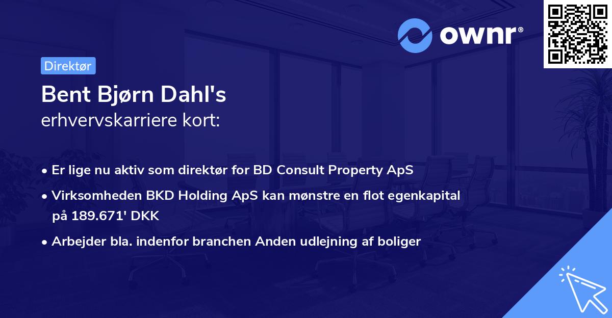 Bent Bjørn Dahl's erhvervskarriere kort