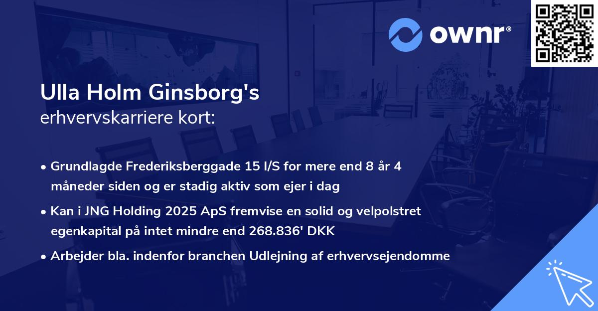 Ulla Holm Ginsborg's erhvervskarriere kort