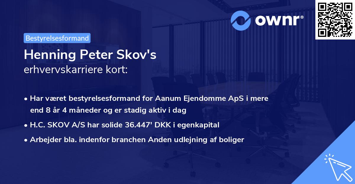 Henning Peter Skov's erhvervskarriere kort