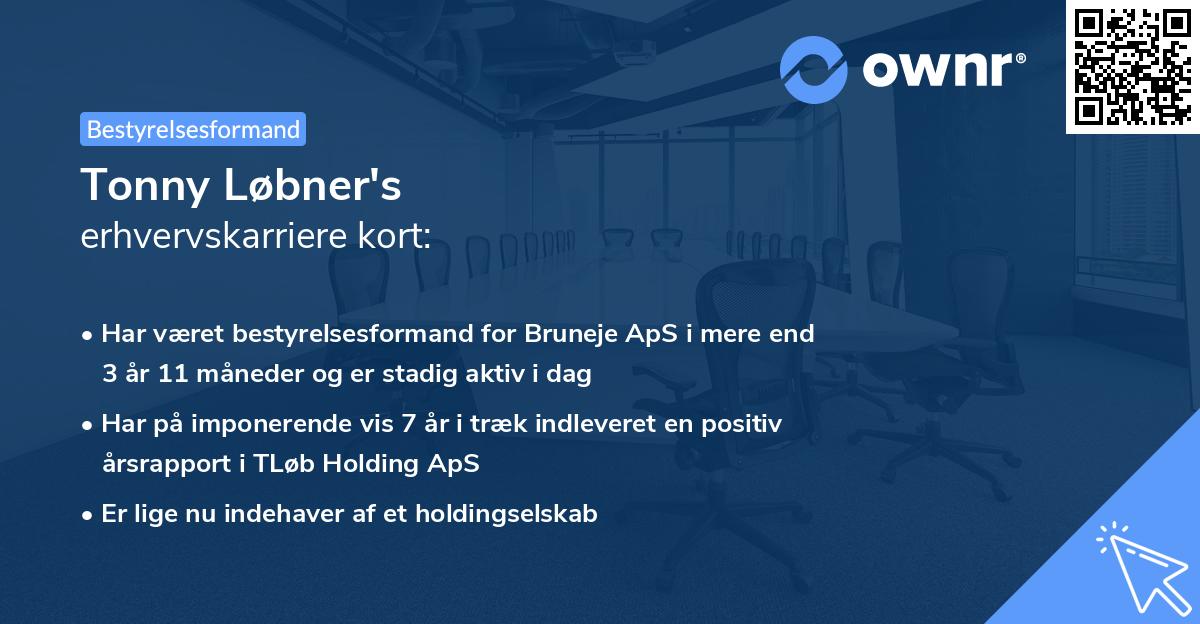 Tonny Løbner's erhvervskarriere kort
