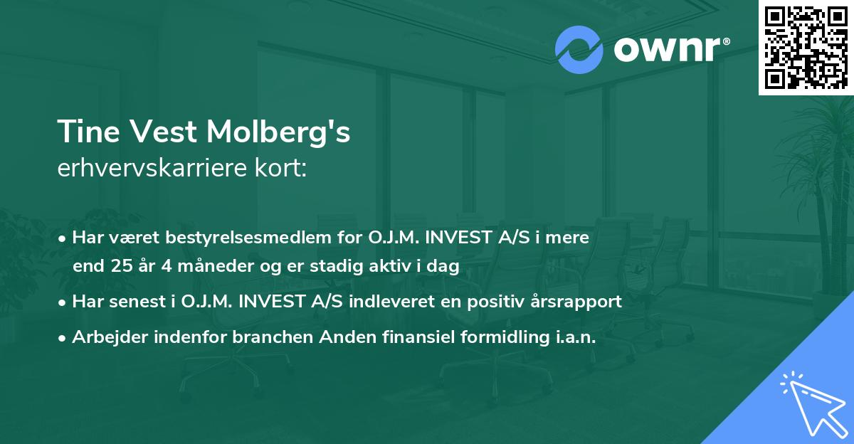 Tine Vest Molberg's erhvervskarriere kort