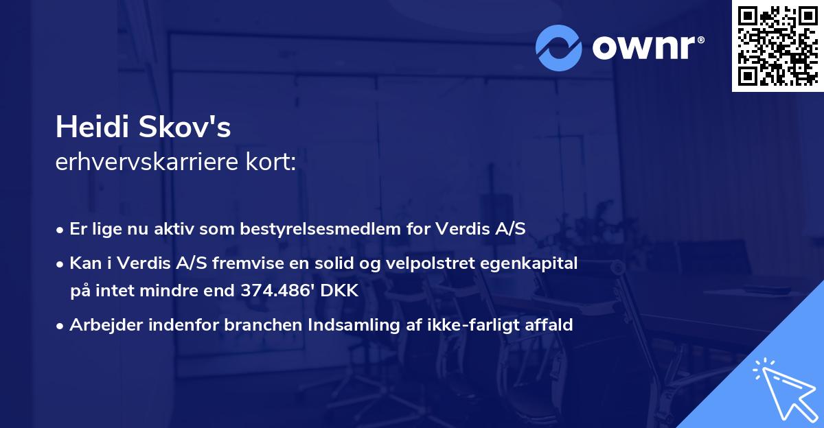 Heidi Skov's erhvervskarriere kort