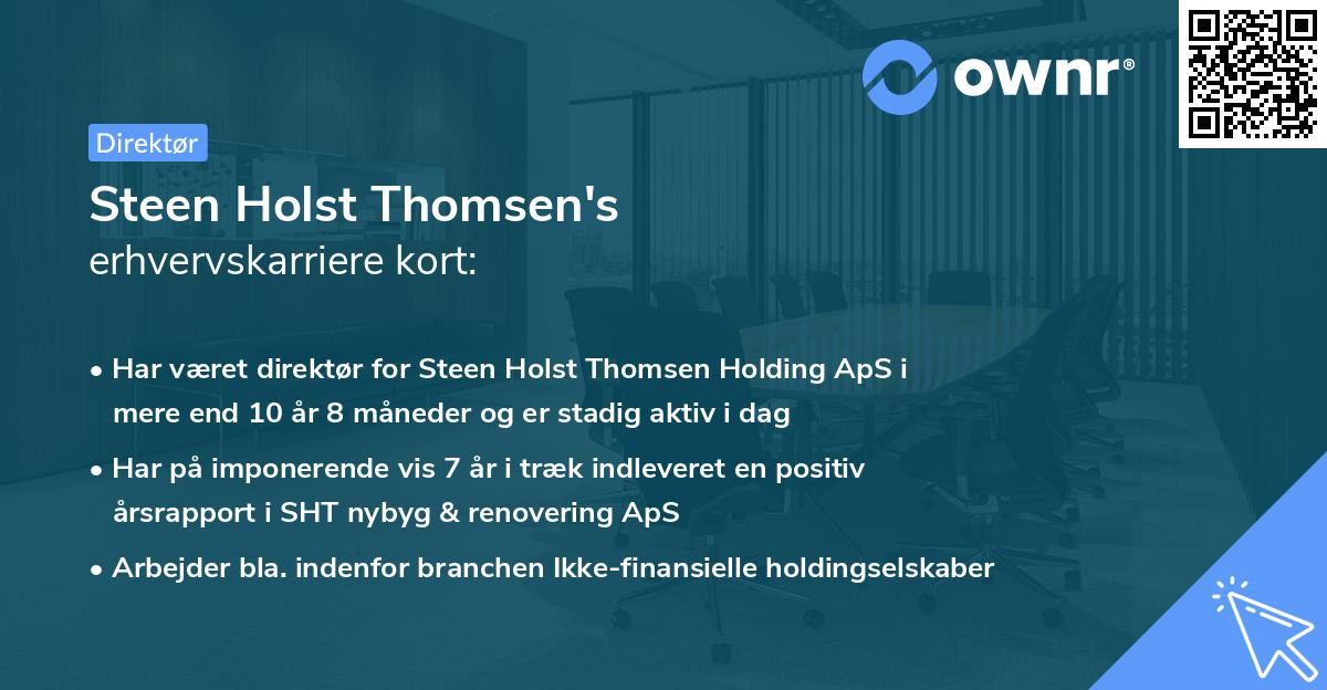Steen Holst Thomsen's erhvervskarriere kort