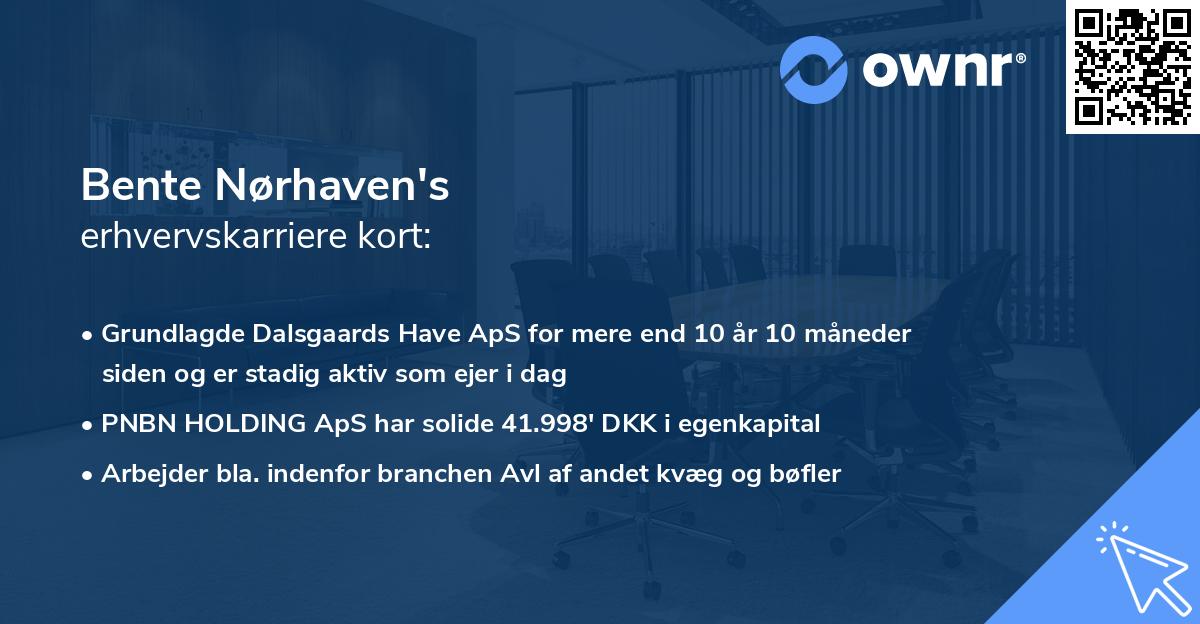 Bente Nørhaven's erhvervskarriere kort