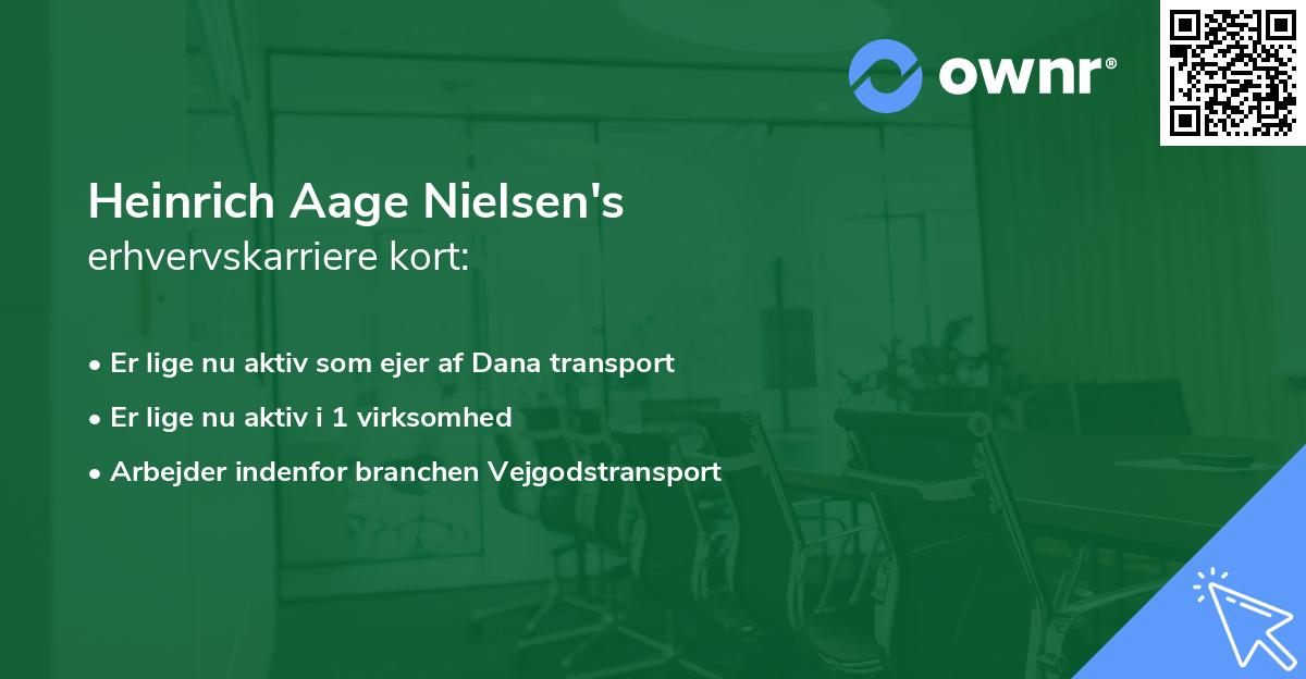 Heinrich Aage Nielsen's erhvervskarriere kort