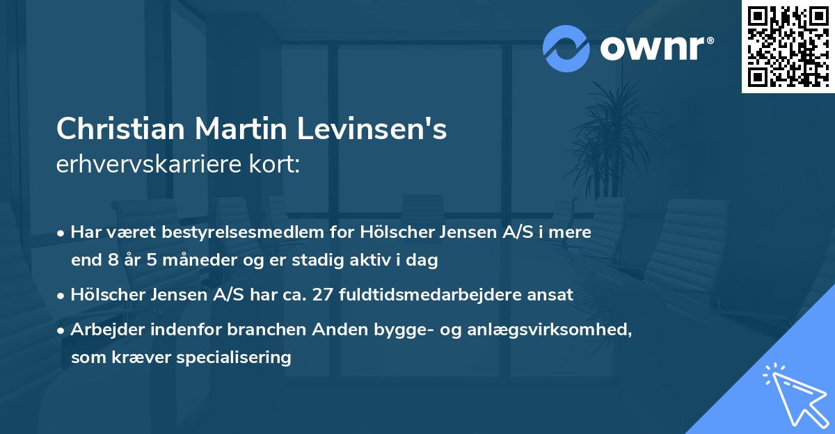 Christian Martin Levinsen's erhvervskarriere kort