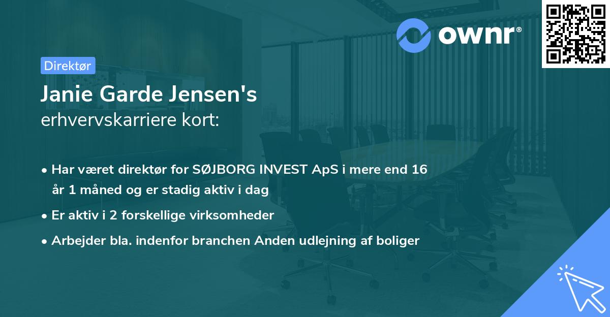 Janie Garde Jensen's erhvervskarriere kort