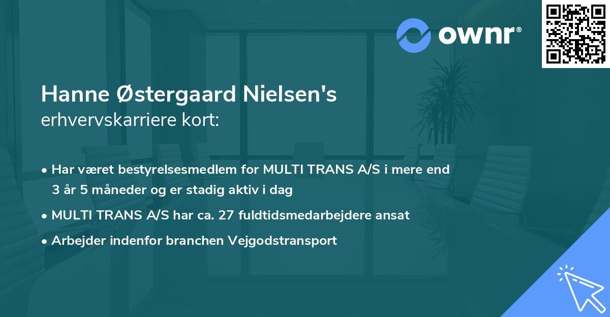 Hanne Østergaard Nielsen's erhvervskarriere kort