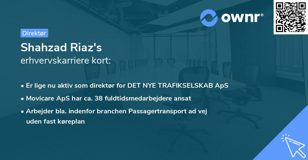 Shahzad Riaz's erhvervskarriere kort