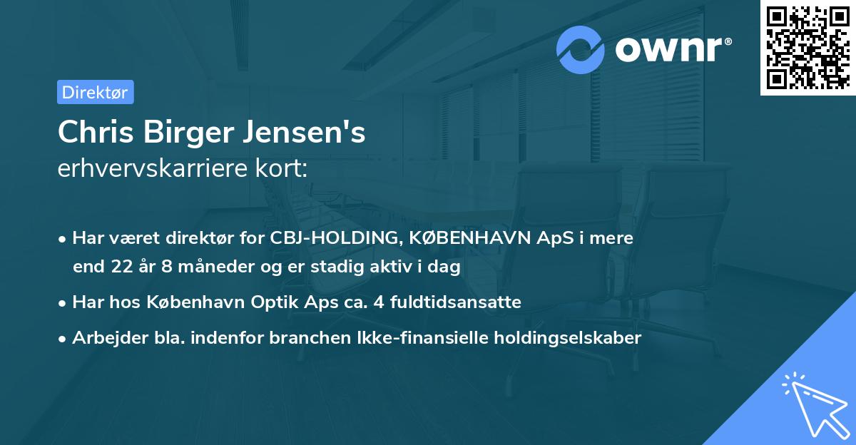 Chris Birger Jensen's erhvervskarriere kort