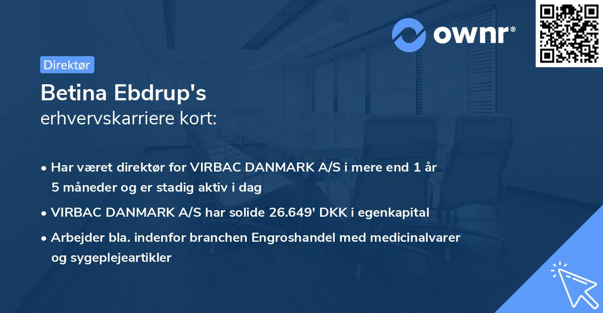 Betina Ebdrup's erhvervskarriere kort
