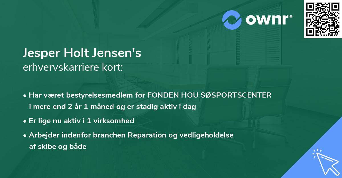 Jesper Holt Jensen's erhvervskarriere kort